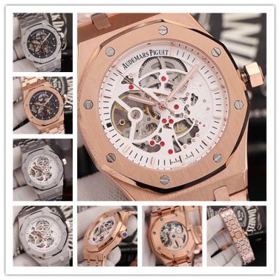 Replica  Royal Oak A21J Automatic Movement   Mens Watch White Dial Rose Gold E43