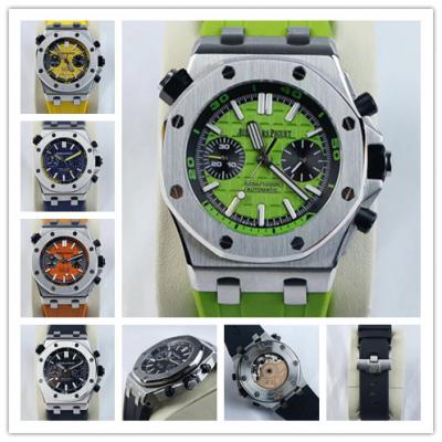 Replica  Royal Oak A21J Automatic Movement   Mens Watch Green Dial Rubber Strap E44