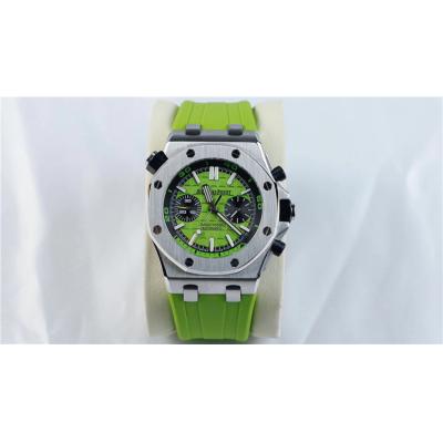 Replica  Royal Oak A21J Automatic Movement   Mens Watch Green Dial Rubber Strap E44