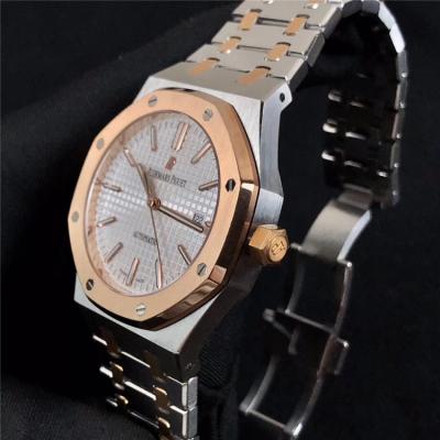 Replica  Royal Oak A21J Automatic Movement   Mens Watch Black Dial Two Tone Rose Gold B E46