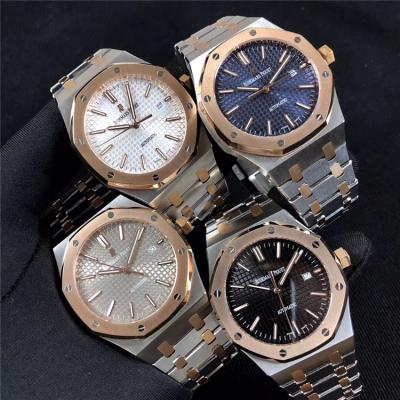 Replica  Royal Oak A21J Automatic Movement   Mens Watch Black Dial Two Tone Rose Gold B E46