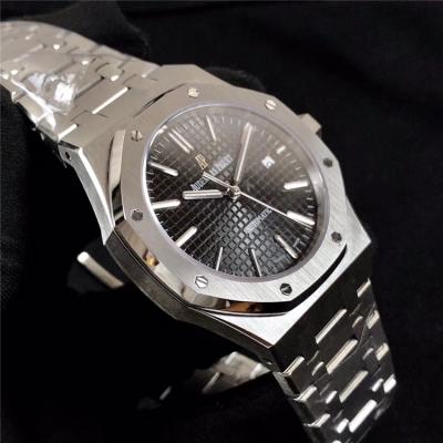 Replica  Royal Oak A21J Automatic Movement   Mens Watch Black Dial Stainless steel C E46