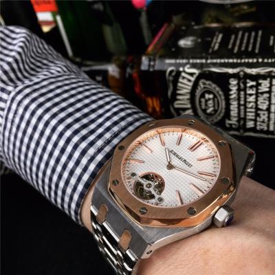 Replica  Royal Oak A21J Automatic Movement   Mens Watch Blue Dial Two Tone Rose Gold  B E47