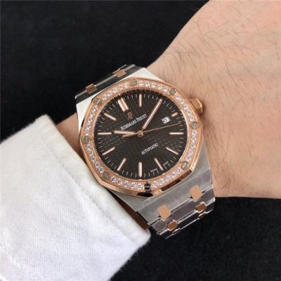 Replica  Royal Oak A21J Automatic Movement   Mens Watch Blue Dial Rose Gold A E51