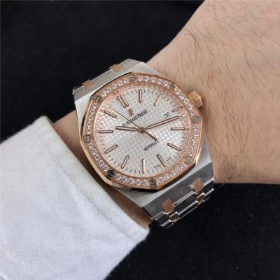 Replica  Royal Oak A21J Automatic Movement   Mens Watch Blue Dial Rose Gold A E51