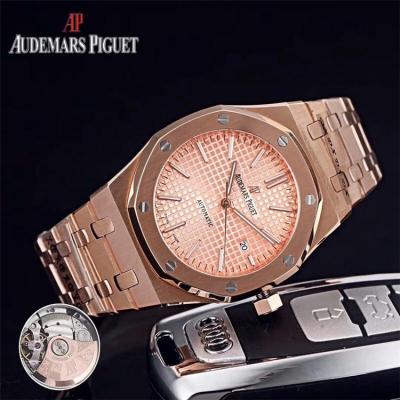 Replica  Royal Oak A3120 Automatic Movement   Mens Watch White Dial Rose Gold C E59