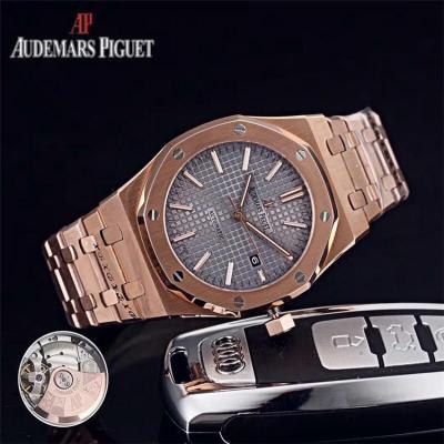 Replica  Royal Oak A3120 Automatic Movement   Mens Watch White Dial Rose Gold C E59