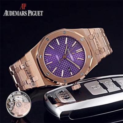 Replica  Royal Oak A3120 Automatic Movement   Mens Watch White Dial Rose Gold C E59