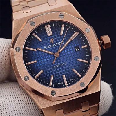 Replica  Royal Oak A3120 Automatic Movement   Mens Watch Blue Dial Rose Gold D E59