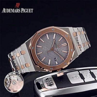 Replica  Royal Oak A3120 Automatic Movement   Mens Watch Purple Dial Two Tone Rose Gold E E59