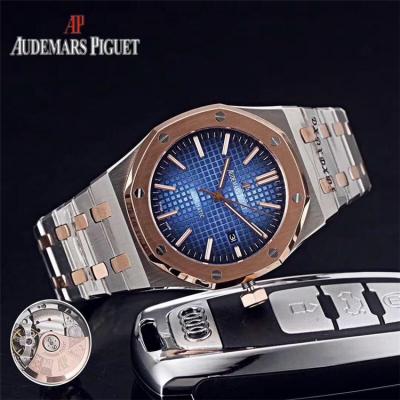 Replica  Royal Oak A3120 Automatic Movement   Mens Watch Purple Dial Two Tone Rose Gold E E59