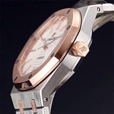 Replica  Royal Oak A3120 Automatic Movement   Mens Watch Purple Dial Two Tone Rose Gold E E59