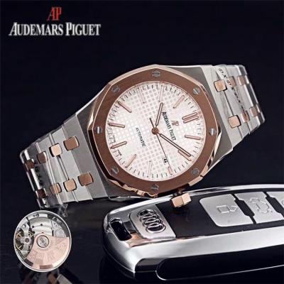 Replica  Royal Oak A3120 Automatic Movement   Mens Watch Purple Dial Two Tone Rose Gold E E59