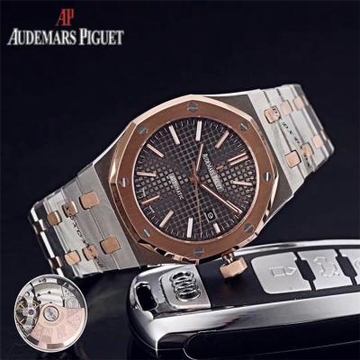 Replica  Royal Oak A3120 Automatic Movement   Mens Watch Blue Dial Two Tone Rose Gold F E59