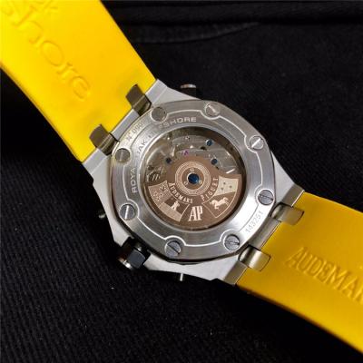 Replica  Royal Oak A21J Automatic Movement   Mens Watch Yellow Dial Rubber Strap E61