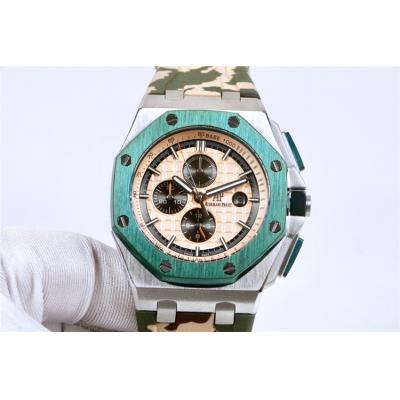 Replica  Royal Oak Offshore A21J Automatic Movement   Mens Watch Green Dial Rubber Strap A E62