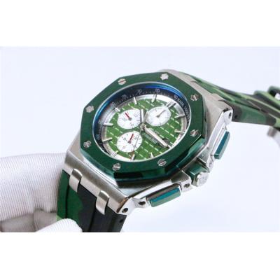 Replica  Royal Oak Offshore A21J Automatic Movement   Mens Watch Green Dial Rubber Strap A E62