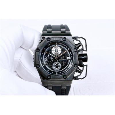 Replica  Royal Oak Japan Quartz chronograph Mens Watch White Dial  Rubber Strap E63