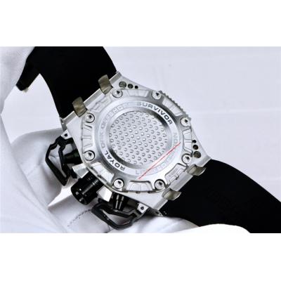 Replica  Royal Oak Japan Quartz chronograph Mens Watch White Dial  Rubber Strap E63