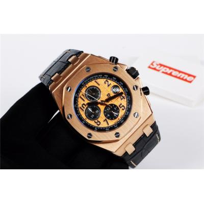 Replica  Royal Oak Offshore A21J Automatic Movement   Mens Watch White Dial Leather Strap A E65