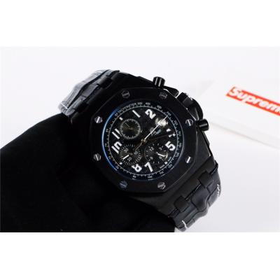 Replica  Royal Oak Offshore A21J Automatic Movement   Mens Watch White Dial Leather Strap A E65