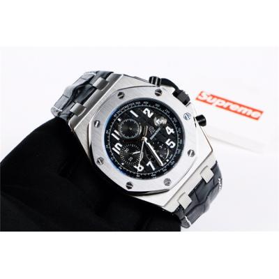 Replica  Royal Oak Offshore A21J Automatic Movement   Mens Watch White Dial Leather Strap A E65