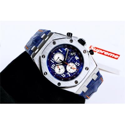 Replica  Royal Oak Offshore A21J Automatic Movement   Mens Watch White Dial Leather Strap A E65