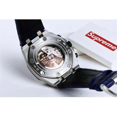 Replica  Royal Oak Offshore A21J Automatic Movement   Mens Watch White Dial Leather Strap A E65