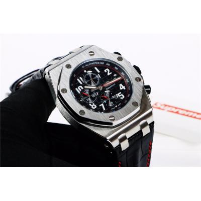 Replica  Royal Oak Offshore A21J Automatic Movement   Mens Watch Gray Dial Leather Strap B E65