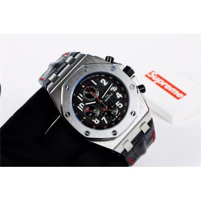 Replica  Royal Oak Offshore A21J Automatic Movement   Mens Watch Gray Dial Leather Strap B E65