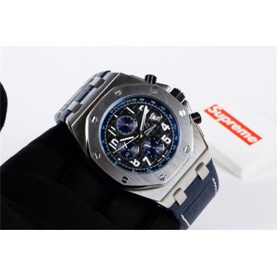 Replica  Royal Oak Offshore A21J Automatic Movement   Mens Watch Gray Dial Leather Strap B E65