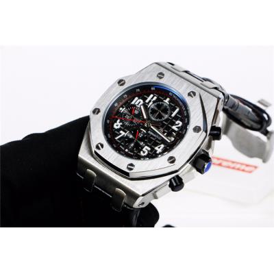 Replica  Royal Oak Offshore A21J Automatic Movement   Mens Watch Gray Dial Leather Strap B E65