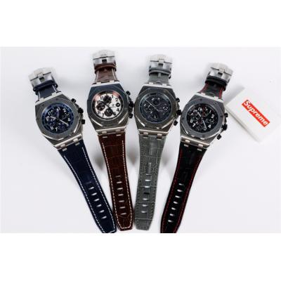 Replica  Royal Oak Offshore A21J Automatic Movement   Mens Watch Gray Dial Leather Strap B E65