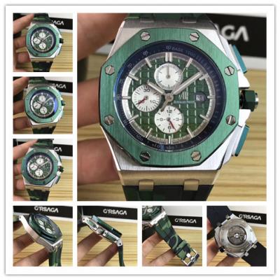 Replica  Royal Oak  A21J Automatic Movement   Mens Watch Green Dial Rubber Strap E73