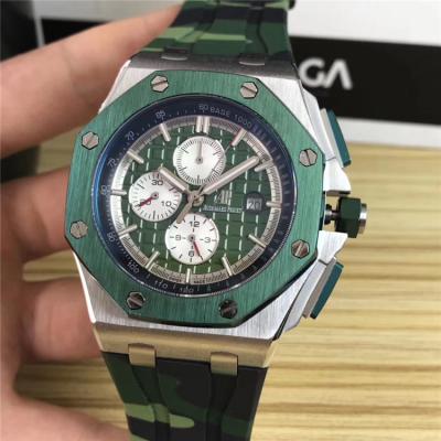 Replica  Royal Oak  A21J Automatic Movement   Mens Watch Green Dial Rubber Strap E73