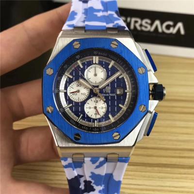 Replica  Royal Oak  A21J Automatic Movement   Mens Watch Blue Dial Rubber Strap E74