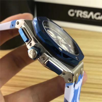 Replica  Royal Oak  A21J Automatic Movement   Mens Watch Blue Dial Rubber Strap E74