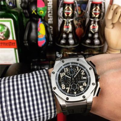 Replica  Royal Oak Offshore  Japan Quartz chronograph Mens Watch Black  Dial Rubber Strap E76