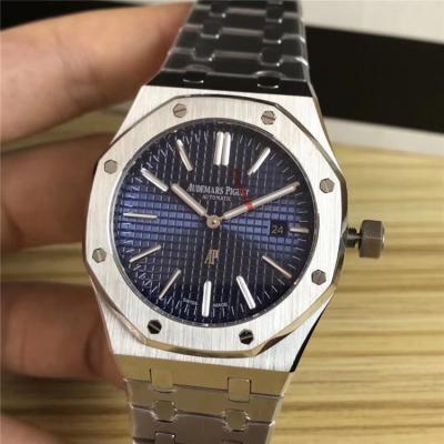 Replica  Royal Oak  A21J Automatic Movement   Mens Watch  Blue Dial  Stainless steel E79