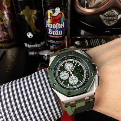 Replica  Royal Oak Offshore  A3126 Automatic Movement Mens Watch  Green Dial Rubber Strap B E84