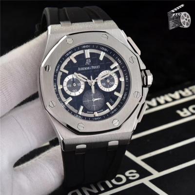 Replica  Royal Oak Offshore  Japan Quartz chronograph Mens Watch Blue Dial Rubber Strap E85