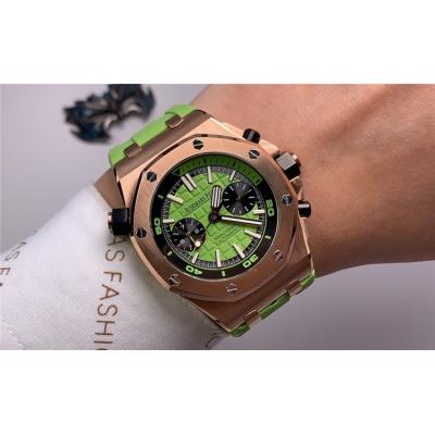 Replica  Royal Oak  A21J Automatic Movement  Mens Watch Green Dial Rubber Strap A E87