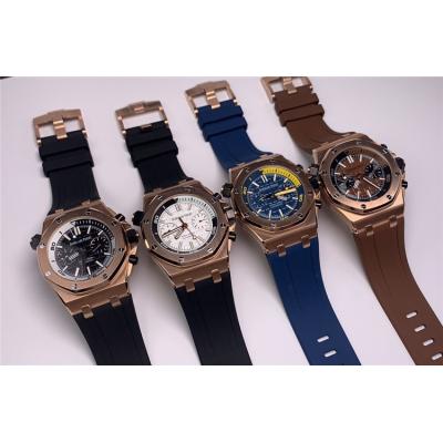 Replica  Royal Oak  A21J Automatic Movement  Mens Watch Blue Dial Rubber Strap B E87