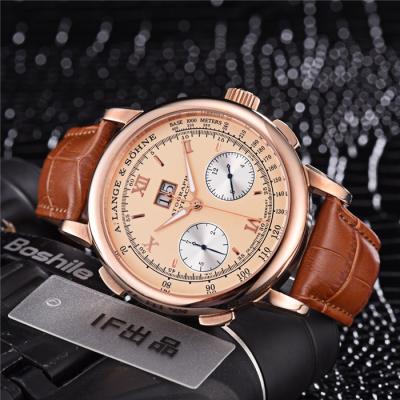 Replica Gig Dage Datograph 403.035 Automatic Mens Watch Rose Gold Brown Leather