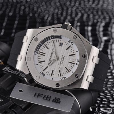 Replica  Royal Oak  A21J Automatic Movement  Mens Watch White Dial Rubber Strap E89