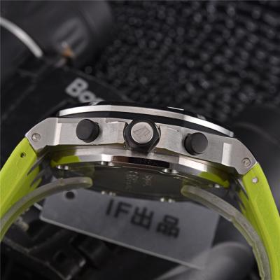 Replica  Royal Oak  Japan VK Quartz chronograph   Mens Watch Green  Dial Rubber Strap E90