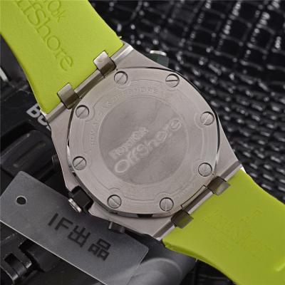 Replica  Royal Oak  Japan VK Quartz chronograph   Mens Watch Green  Dial Rubber Strap E90