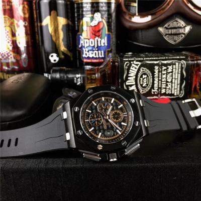 Replica  Royal Oak  A3126 Automatic Movement  Mens Watch Black Dial Rubber Strap B  E91