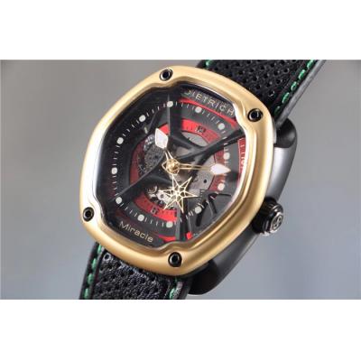 Replica Dietrich Organic Time Miracle OT-M Miyota 82S7 Automatic Mens Watch PVD YG Leather Green