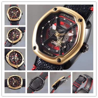 Replica Dietrich Organic Time Miracle OT-M Miyota 82S7 Automatic Mens Watch PVD YG Leather Red